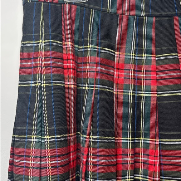Brooks Brothers red black tartan plaid pleated skirt knee length size 12 - Picture 2 of 7